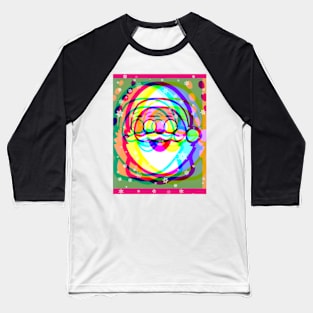 Psychedelic Trippy Xmas Happy Santa Baseball T-Shirt